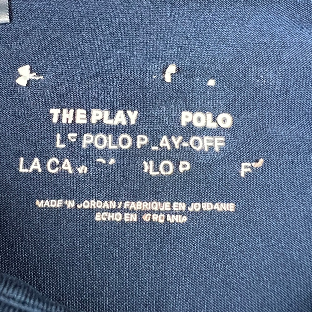 UNDER ARMOUR Playoff Polo Shirt Mens Small Navy Blue Colorblock Gym Golf Active - Picture 4 of 16